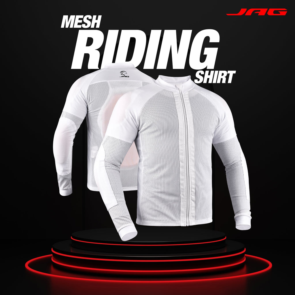 Introducing Our White Mesh Motorcycle Shirt with Protective Pads