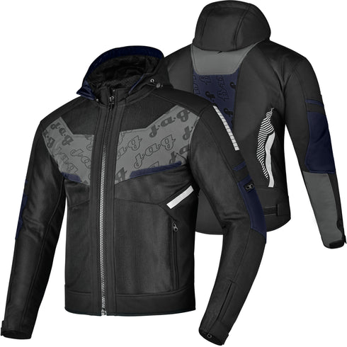 JAG Buzzinga Motorcycle Jacket with CE Armor & Removable Hoodie