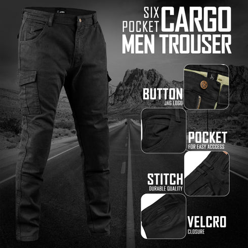JAG Armored Motorcycle Cargo Pants Regular Fit – CE-Approved Protective Riding Jeans