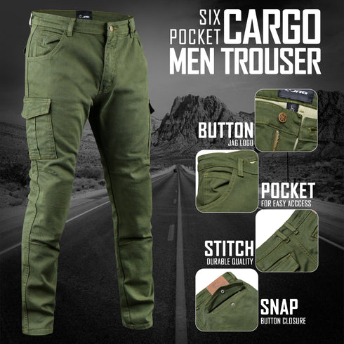 JAG Armored Motorcycle Cargo Pants Regular Fit – CE-Approved Protective Riding Jeans