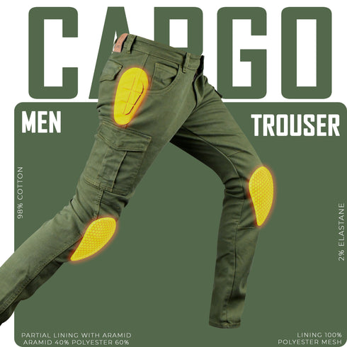 JAG Armored Motorcycle Cargo Pants Regular Fit – CE-Approved Protective Riding Jeans