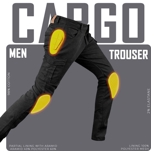 JAG Armored Motorcycle Cargo Pants Regular Fit – CE-Approved Protective Riding Jeans