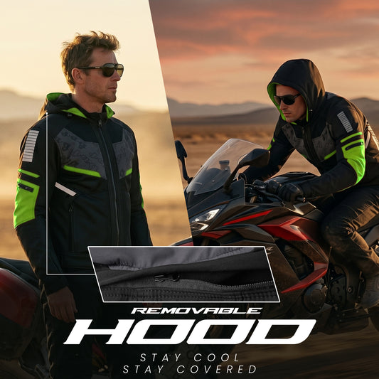 JAG Buzzinga Motorcycle Jacket with CE Armor & Removable Hoodie