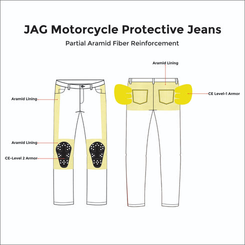 JAG Armored Motorcycle Cargo Pants Regular Fit – CE-Approved Protective Riding Jeans