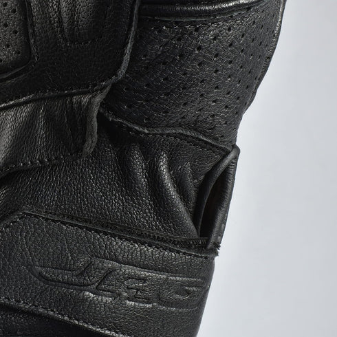 Olympus Knuckle-Protected Leather Motorcycle Gloves with Zipper Closure