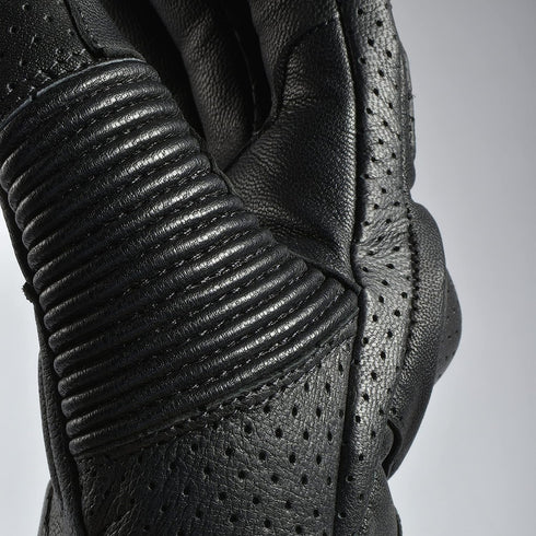 Olympus Knuckle-Protected Leather Motorcycle Gloves with Zipper Closure