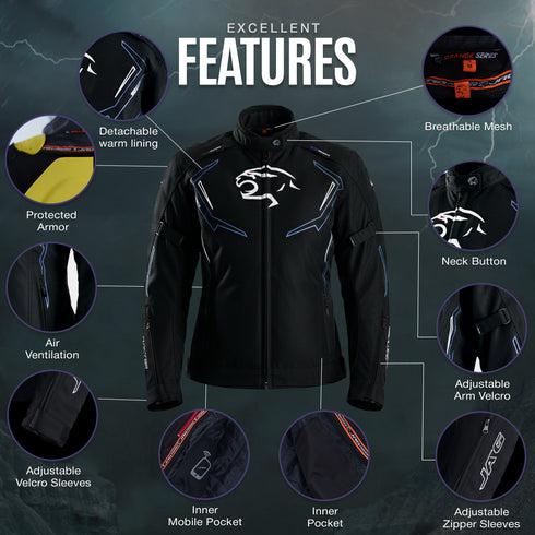 JAG Nyra Women's Motorcycle Jacket | CE Armored All-Season Cordura Dual Sport Gear