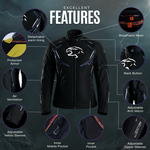 JAG Nyra Women's Motorcycle Jacket | CE Armored All-Season Cordura Dual Sport Gear