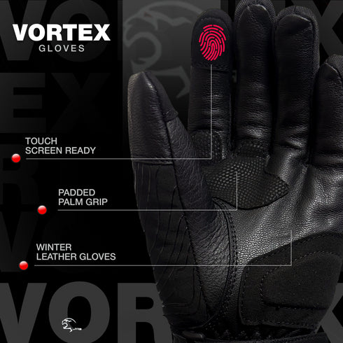 JAG Vortex Winter Motorcycle Gloves with Knuckle Protection