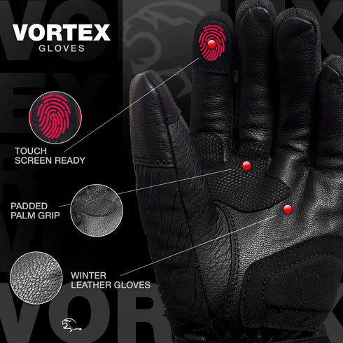 JAG Vortex Winter Motorcycle Gloves with Knuckle Protection