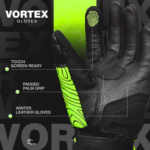 JAG Vortex Winter Motorcycle Gloves with Knuckle Protection