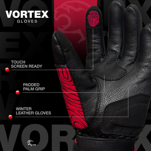 JAG Vortex Winter Motorcycle Gloves with Knuckle Protection