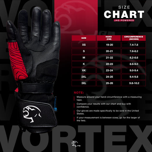 JAG Vortex Winter Motorcycle Gloves with Knuckle Protection