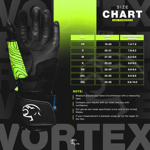 JAG Vortex Winter Motorcycle Gloves with Knuckle Protection