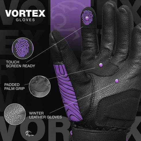 JAG Vortex Winter Motorcycle Gloves with Knuckle Protection