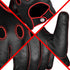Leather Dark Knight Gloves - Full Finger Design (Red)