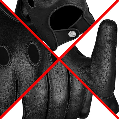 Leather Dark Knight Gloves - Full Finger Design (Black)