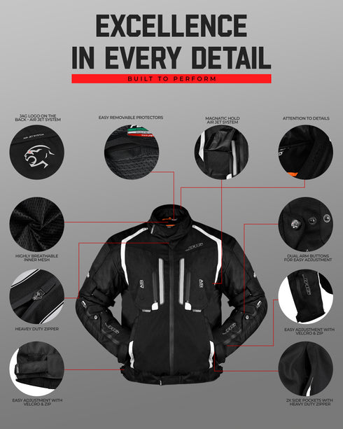 Storm Motorcycle Protective Jacket | Black | All Seasons Jacket