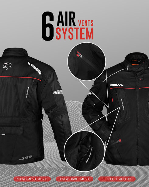 JAG Predator Touring Motorcycle Jacket | CE Approved Armored | All Season
