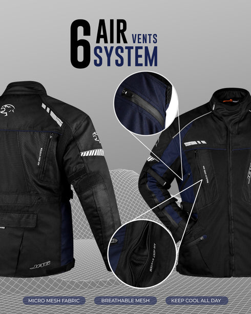 JAG Predator Touring Motorcycle Jacket | CE Approved Armored | All Season
