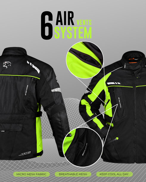 JAG Predator Touring Motorcycle Jacket | CE Approved Armored | All Season