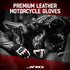 Carbon X Leather Motorcycle Riding Gloves - Knuckle Protection