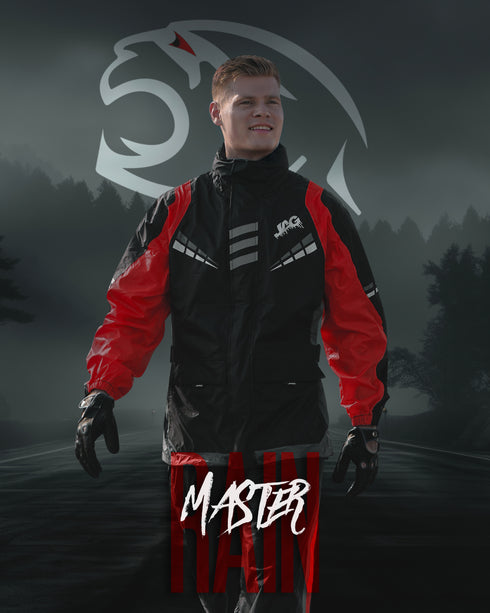 JAG Rainmaster Rain Suit for Men & Women (Black Red)