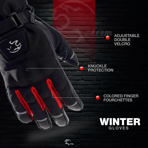 JAG Velocity Winter Riding Gloves - Waterproof, Touchscreen, Knuckle Armor