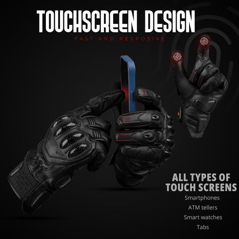 Gladiator Motorcycle Gloves | Genuine Leather | Reinforced Knuckle Protection