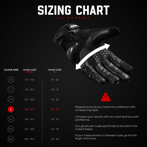 Carbon X Leather Motorcycle Riding Gloves - Knuckle Protection