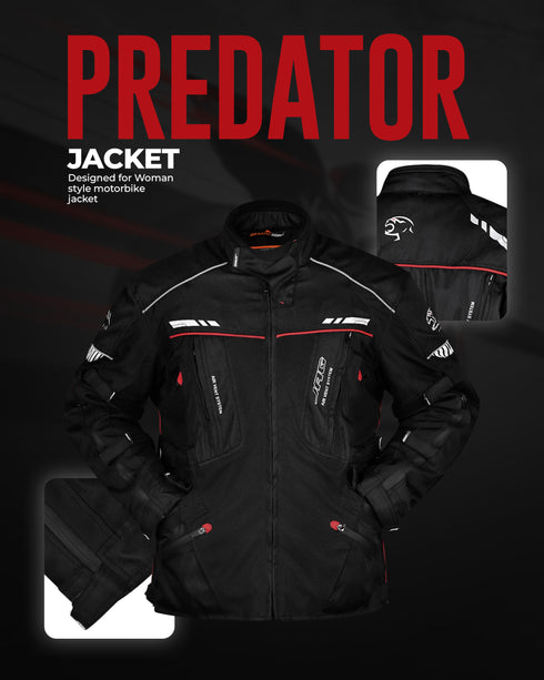 JAG Predator Touring Motorcycle Jacket | CE Approved Armored | All Season