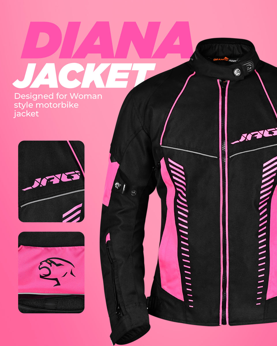Diana Women's Motorcycle Jacket - Pink | Jagwear