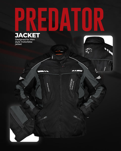 JAG Predator Touring Motorcycle Jacket | CE Approved Armored | All Season