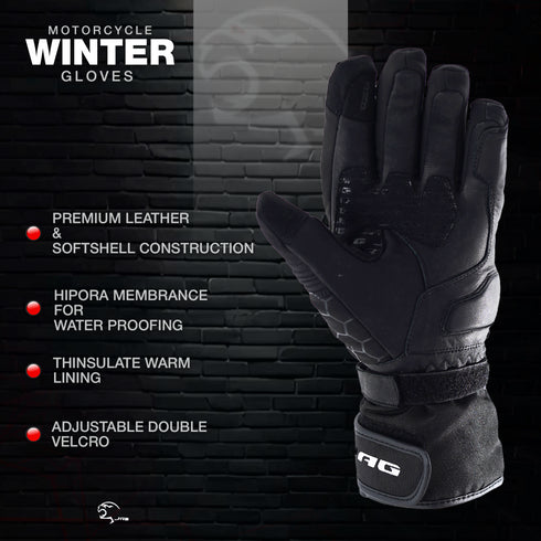 JAG Velocity Winter Riding Gloves - Waterproof, Touchscreen, Knuckle Armor