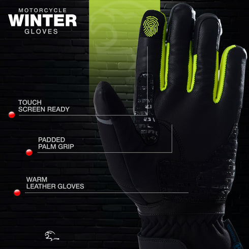 JAG Velocity Winter Riding Gloves - Waterproof, Touchscreen, Knuckle Armor