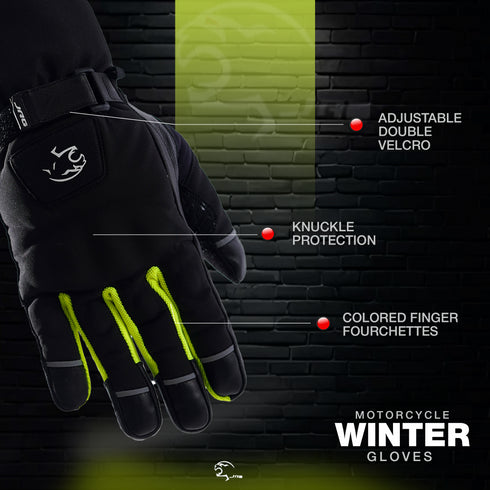 JAG Velocity Winter Riding Gloves - Waterproof, Touchscreen, Knuckle Armor