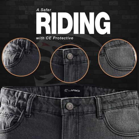 Armored Motorcycle Denim Jeans | Grey | ARAMID-LINED MOTORCYCLE PROTECTIVE JEANS