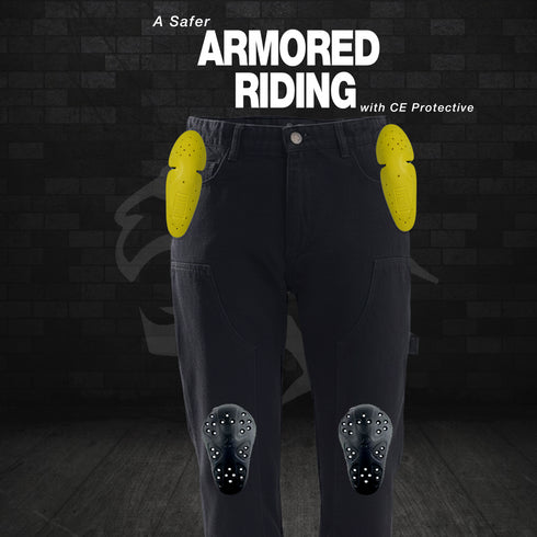 Motorcycle Riding Jeans Black | Impact Armor | CE Level 2 Protection