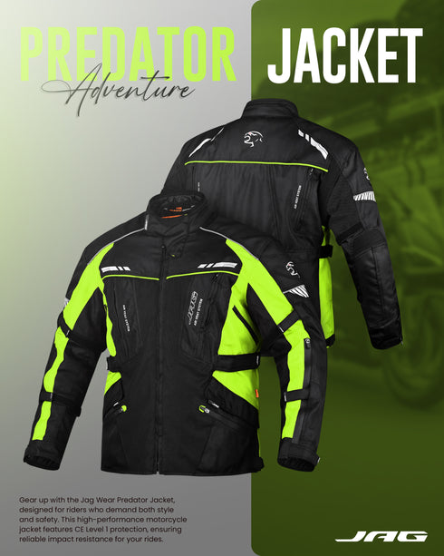 JAG Predator Touring Motorcycle Jacket | CE Approved Armored | All Season