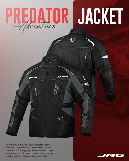 JAG Predator Touring Motorcycle Jacket | CE Approved Armored | All Season
