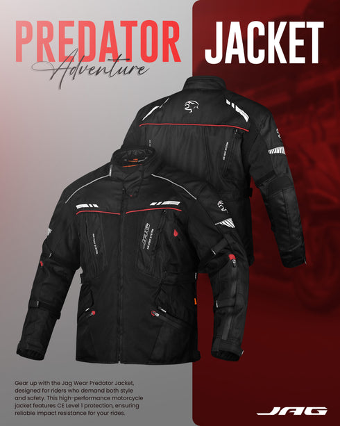 JAG Predator Touring Motorcycle Jacket | CE Approved Armored | All Season