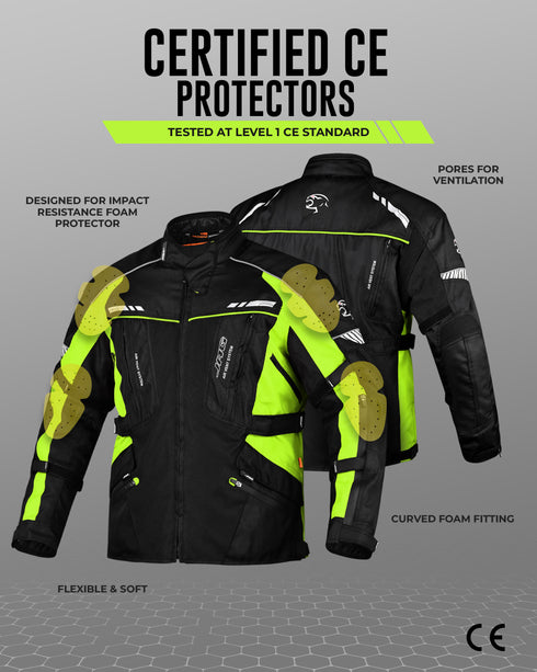 JAG Predator Touring Motorcycle Jacket | CE Approved Armored | All Season