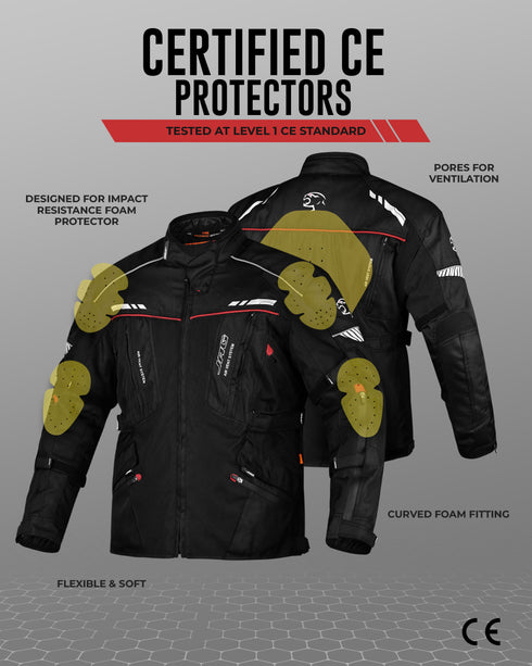 JAG Predator Touring Motorcycle Jacket | CE Approved Armored | All Season