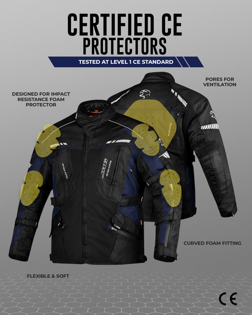 JAG Predator Touring Motorcycle Jacket | CE Approved Armored | All Season