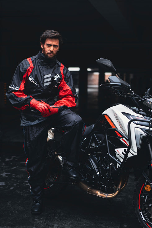 JAG Rainmaster Rain Suit for Men & Women (Black Red)