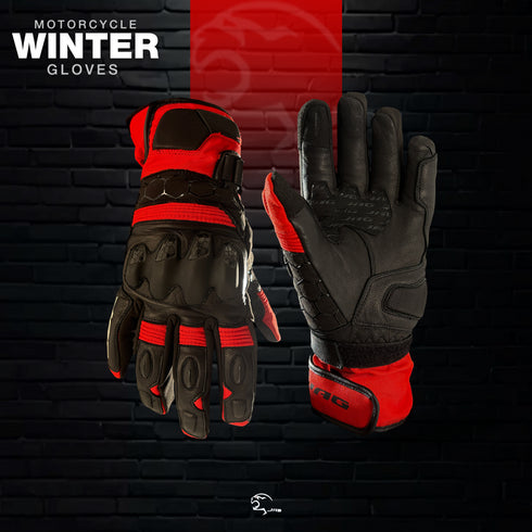 Viper Winter Leather Motorcycle Gloves - Touchscreen & Knuckle Protection
