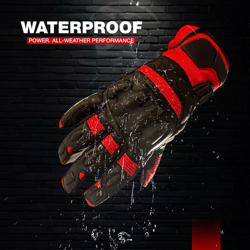 Viper Winter Leather Motorcycle Gloves - Touchscreen & Knuckle Protection