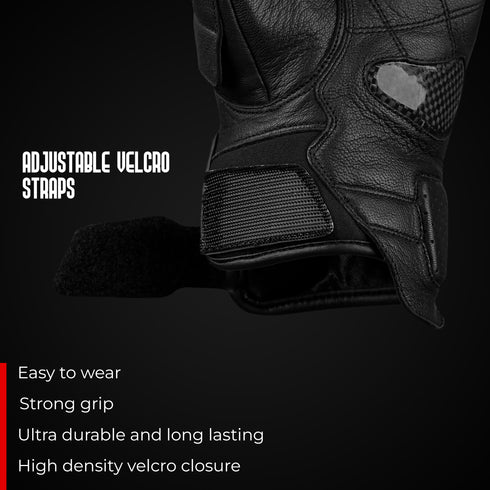 Gladiator Motorcycle Gloves | Genuine Leather | Reinforced Knuckle Protection