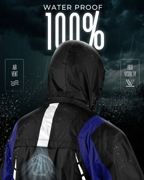 JAG Rainmaster Rain Suit for Men & Women (Black Blue)