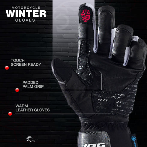 JAG Velocity Winter Riding Gloves - Waterproof, Touchscreen, Knuckle Armor